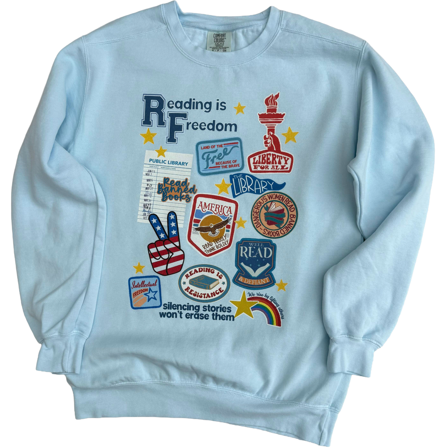 Reading is Freedom (chambray) | Sweatshirt - SPECIAL ORDER