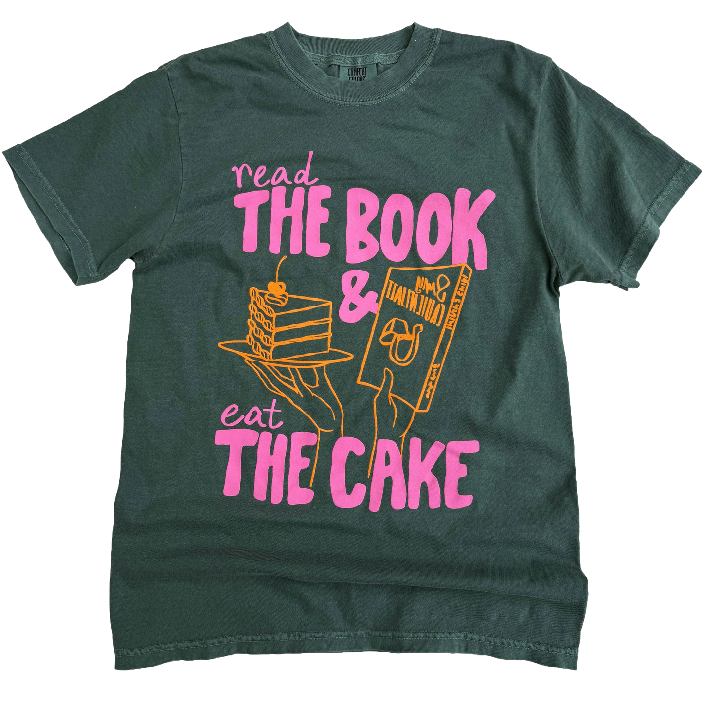 Read the Book & Eat the Cake (Dark Green) - new orange