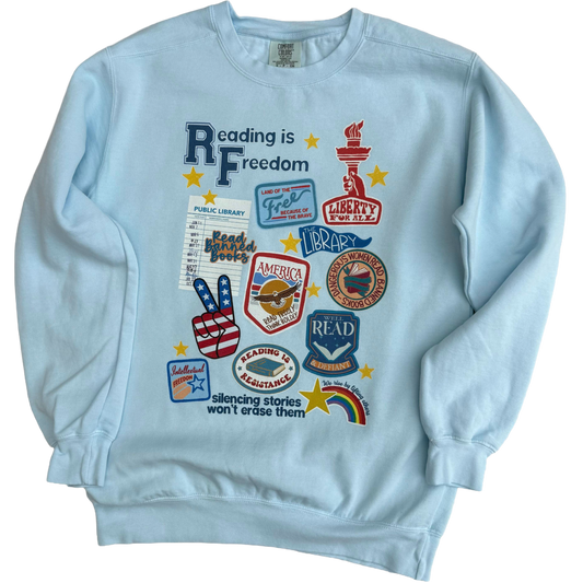 Reading is Freedom (chambray) | Sweatshirt - SPECIAL ORDER