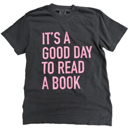 It's a Good Day to Read a Book (pink on pepper)