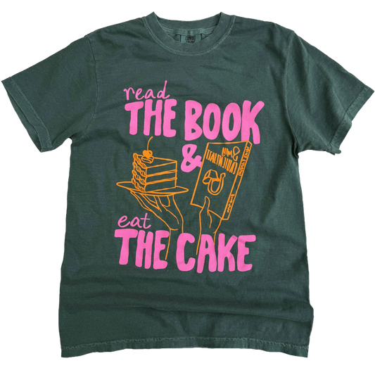 Read the Book & Eat the Cake (Dark Green) - new orange