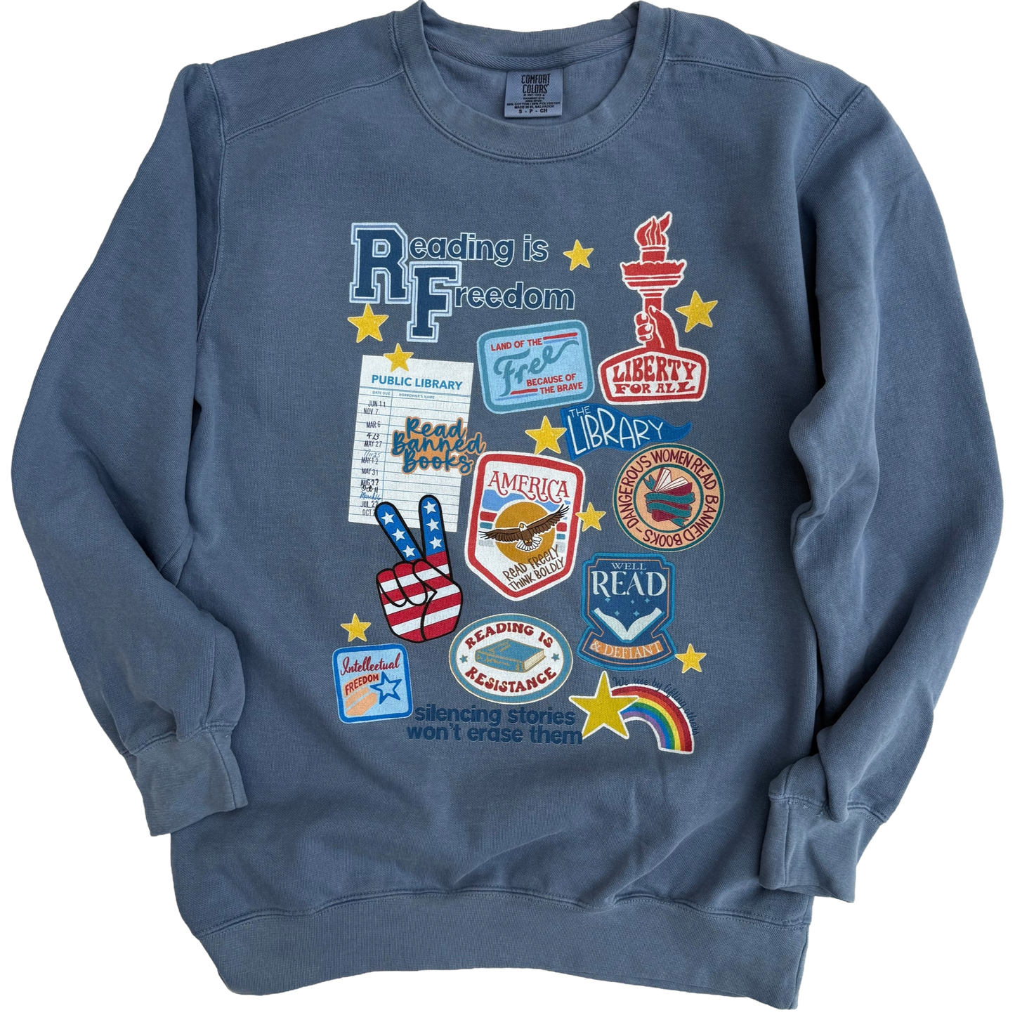 Reading is Freedom (blue jean) | Sweatshirt - SPECIAL ORDER